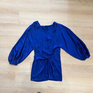 Amanda Uprichard Blue Silk Mini Dress